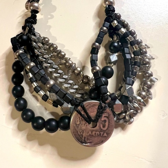 K & Z‎ black miyuki bead and silver toned slider bracelet - Picture 3 of 14